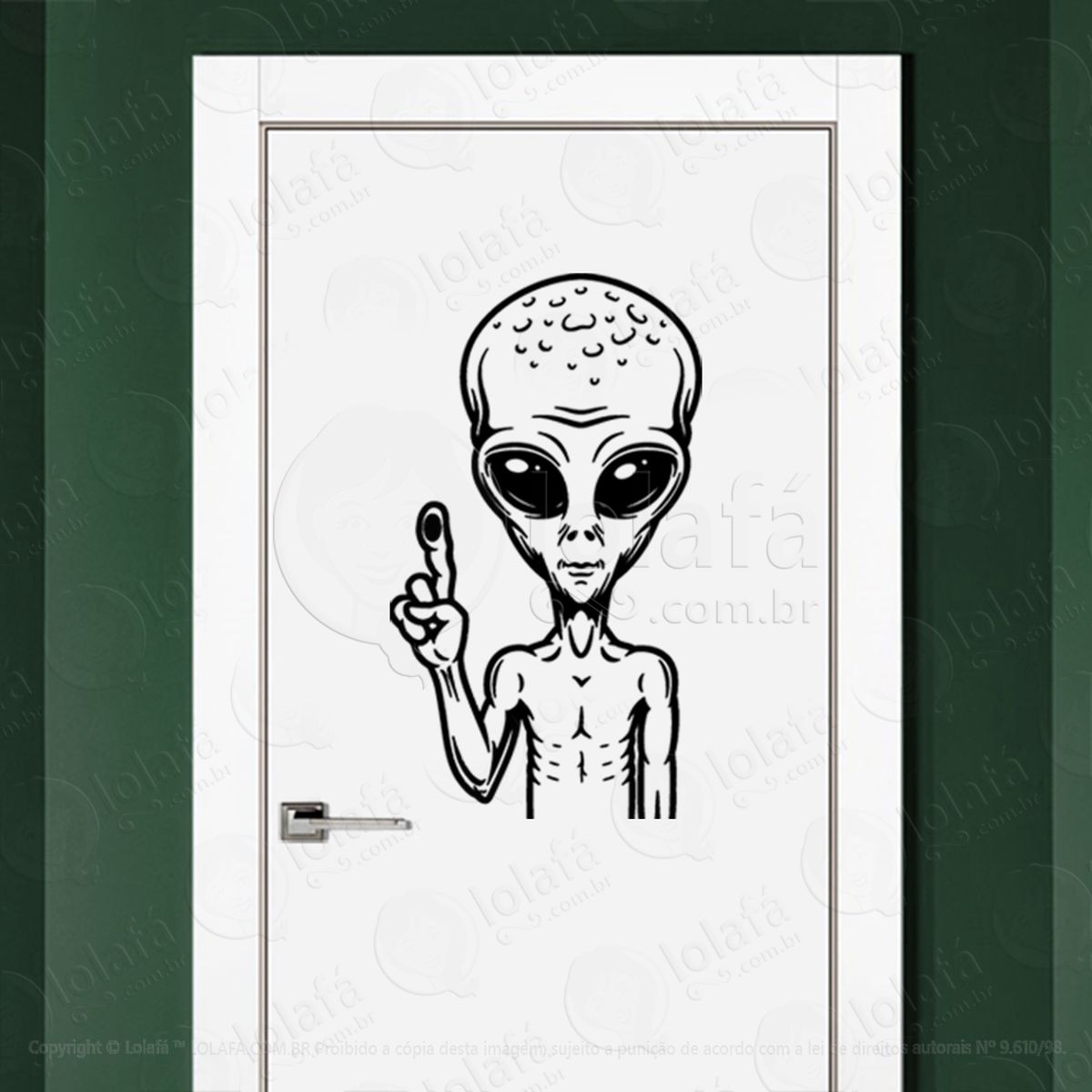 alienígena interestelar adesivo alienígena de parede para quarto, porta e vidro - mod:124