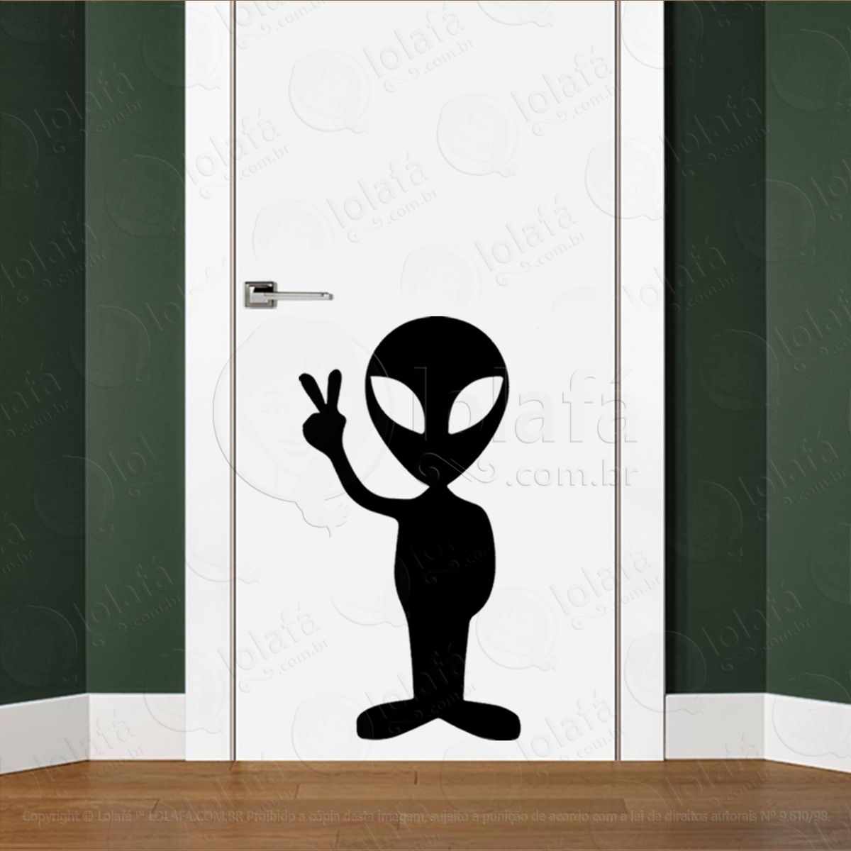 alien da positividade adesivo alienígena de parede para quarto, porta e vidro - mod:192