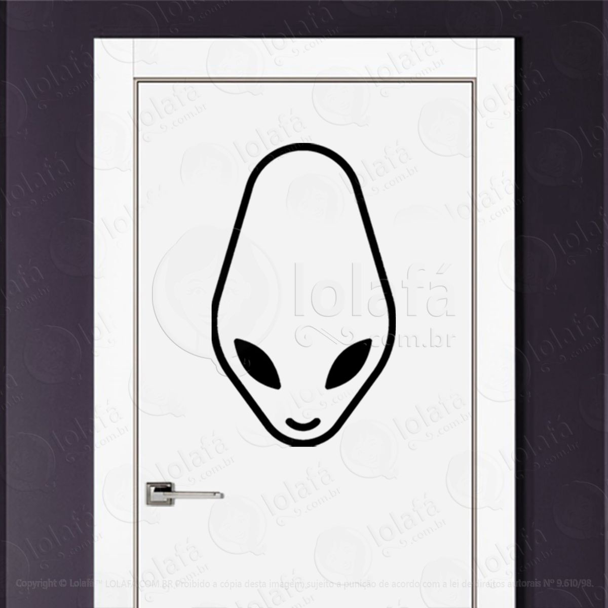 alien místico adesivo alienígena de parede para quarto, porta e vidro - mod:195