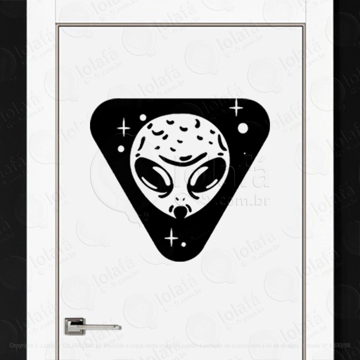 visitante alien adesivo alienígena de parede para quarto, porta e vidro - mod:269