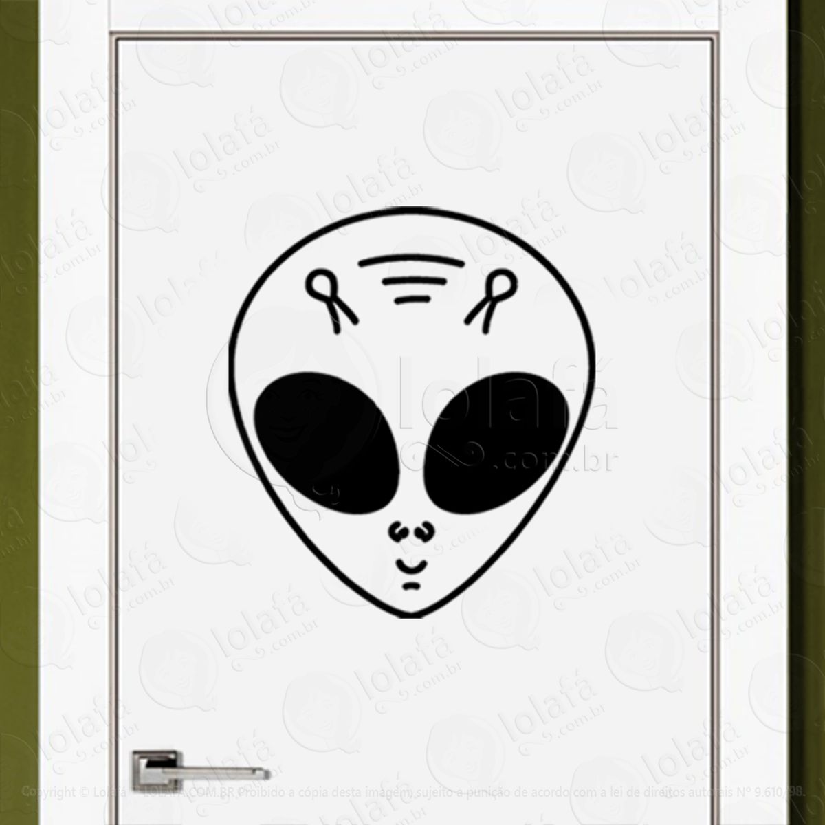 alien telepático adesivo alienígena de parede para quarto, porta e vidro - mod:294