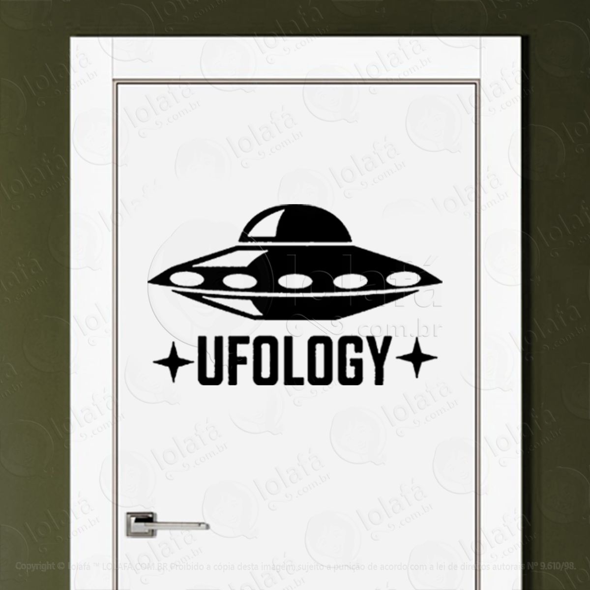 ufologia adesivo alienígena de parede para quarto, porta e vidro - mod:303