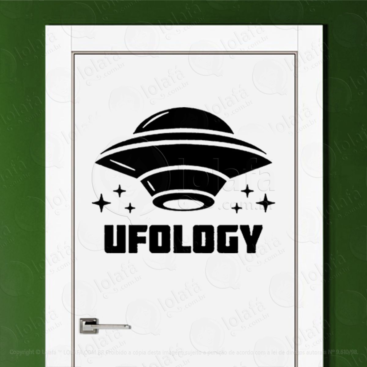 ufologia adesivo alienígena de parede para quarto, porta e vidro - mod:304