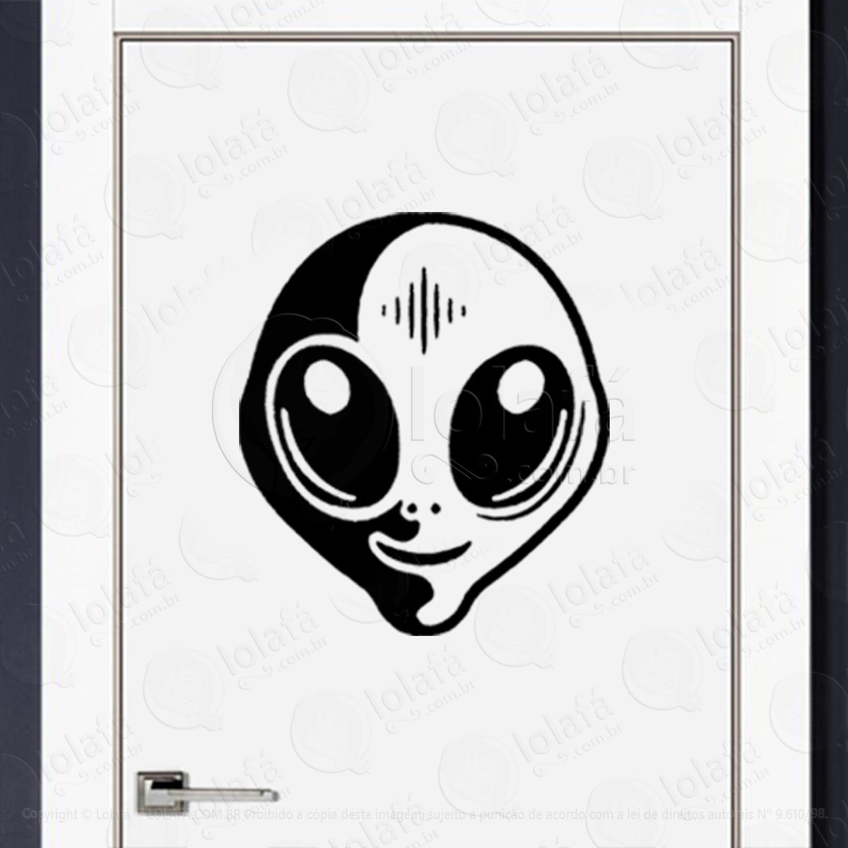 alien estelar adesivo alienígena de parede para quarto, porta e vidro - mod:314