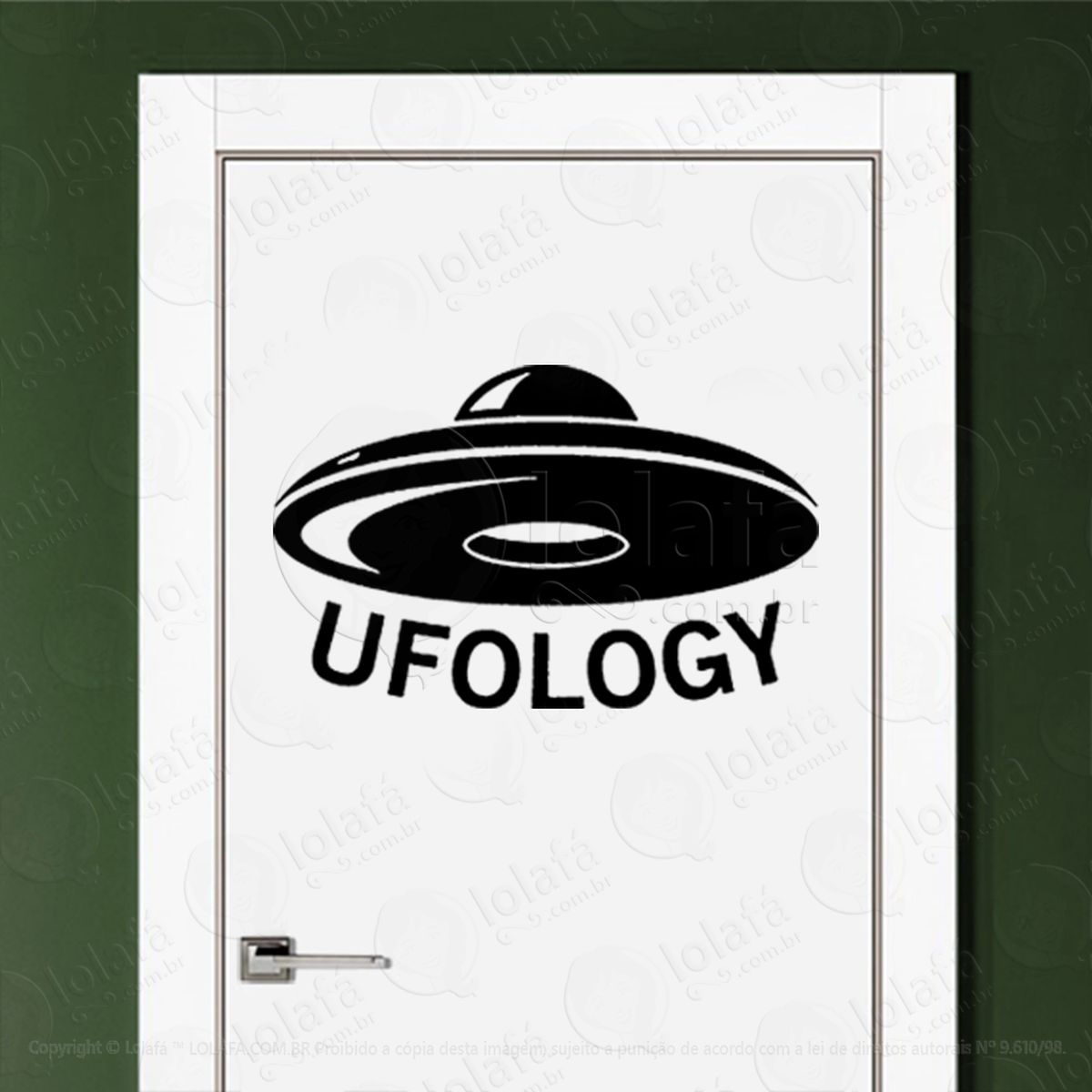 ufologia adesivo alienígena de parede para quarto, porta e vidro - mod:349