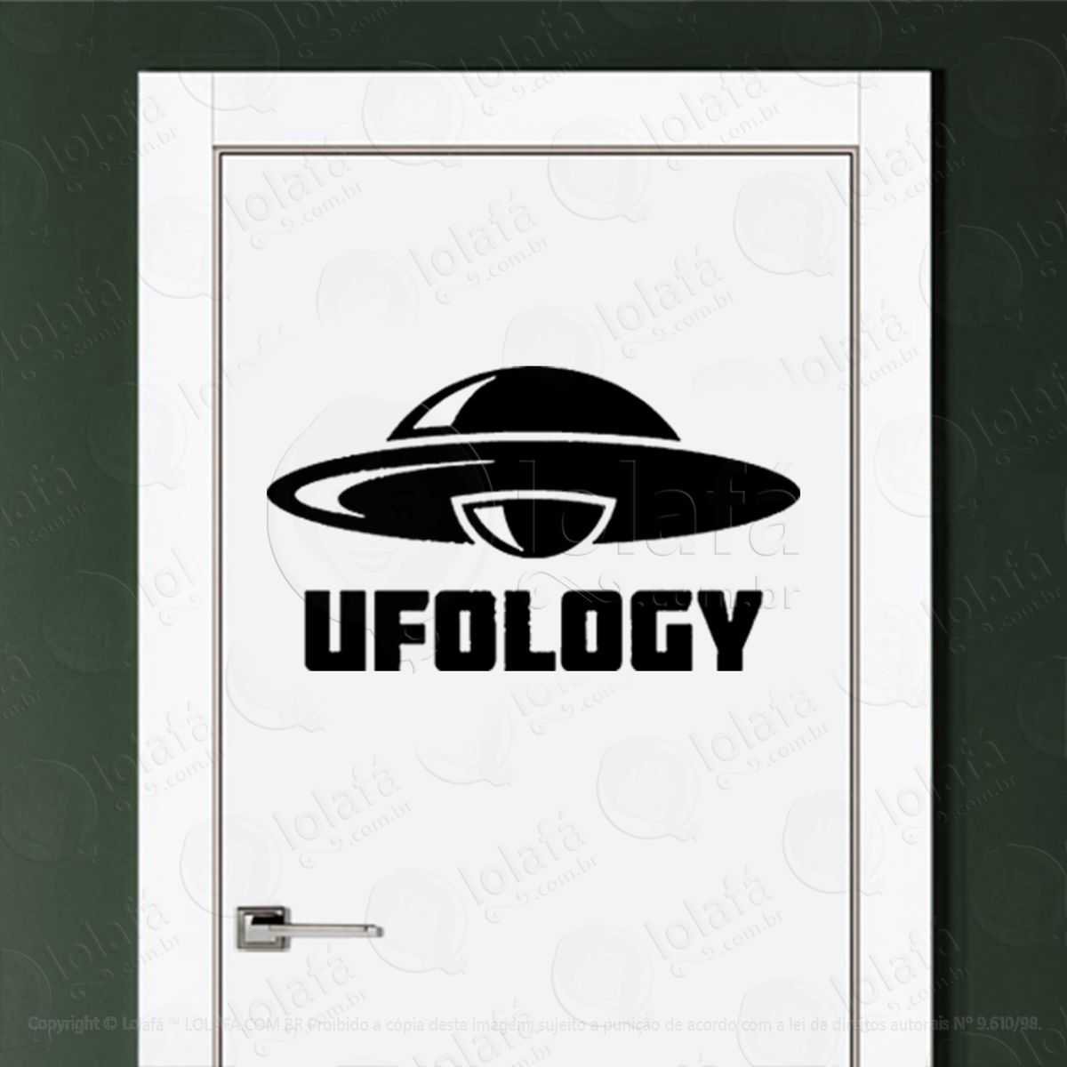 ufologia adesivo alienígena de parede para quarto, porta e vidro - mod:351