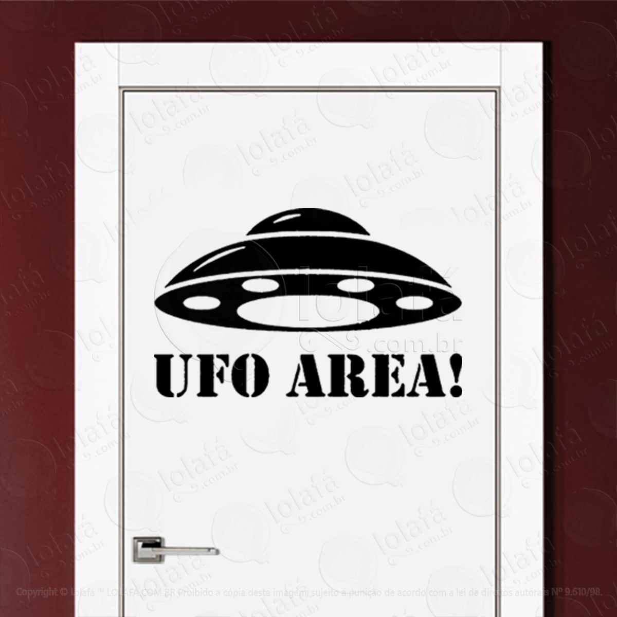 Área de ovnis ufo adesivo alienígena de parede para quarto, porta e vidro - mod:353