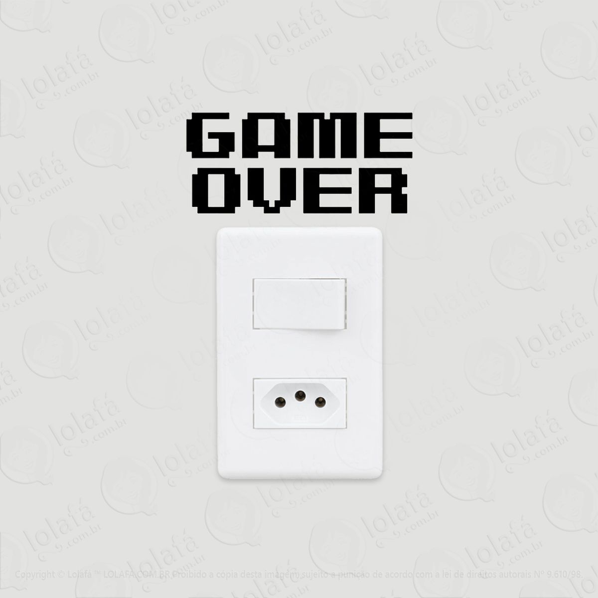 2 adesivos de interruptor luz e tomada game over mod:43