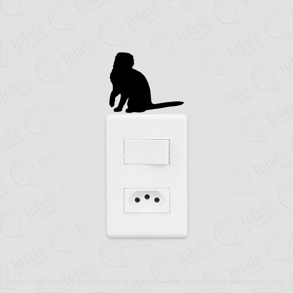 2 adesivos de interruptor luz e tomada gato scottish fold mod:133