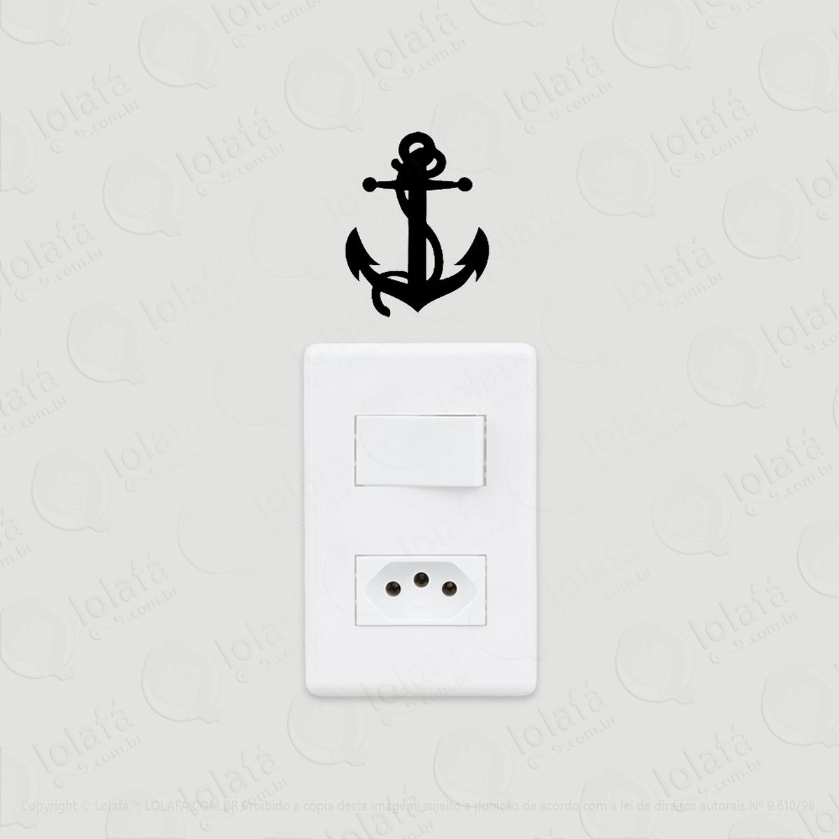 2 adesivos de interruptor luz ancora naval marinha pescaria mod:157