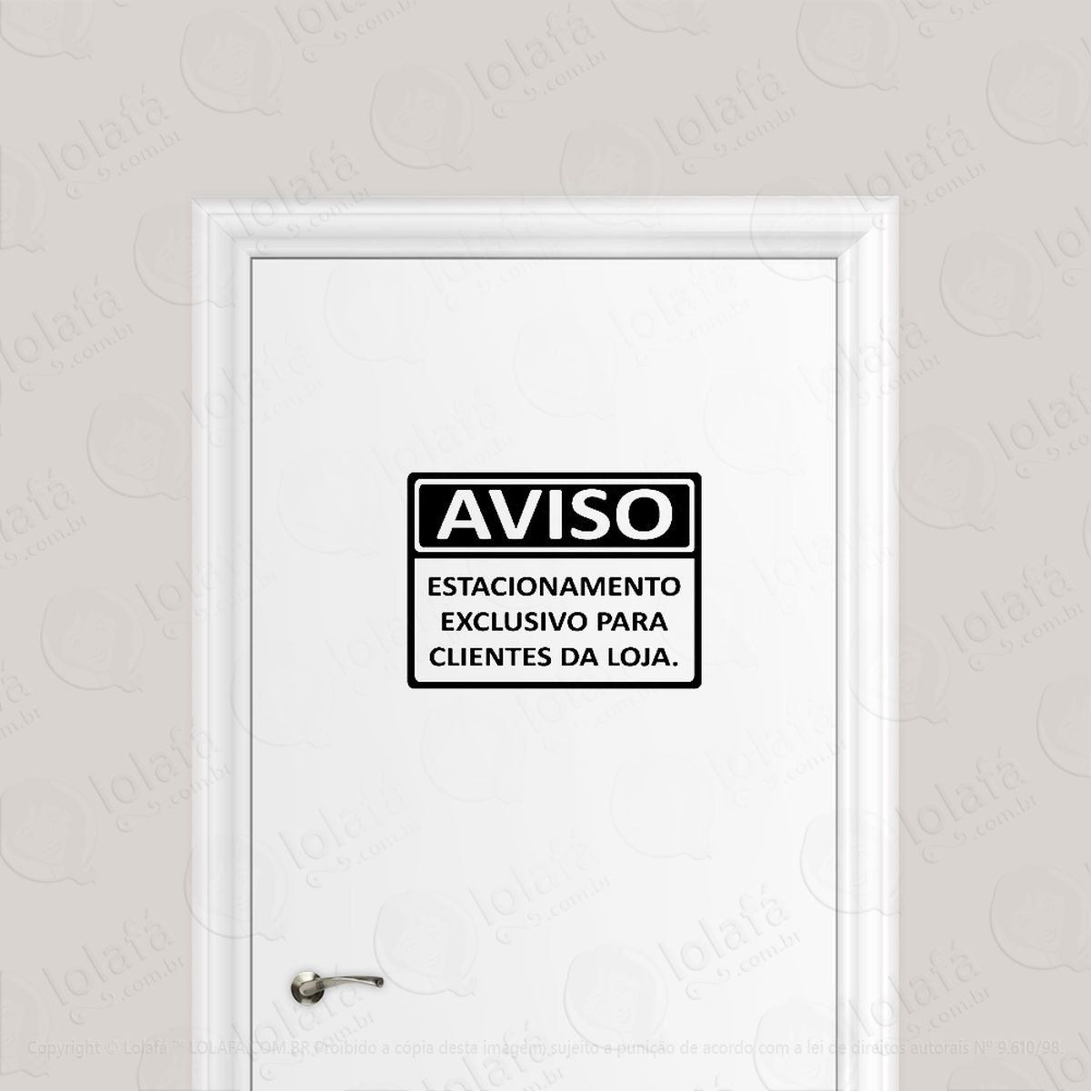 adesivo para porta estacionamento exclusivo para clientes mod:160