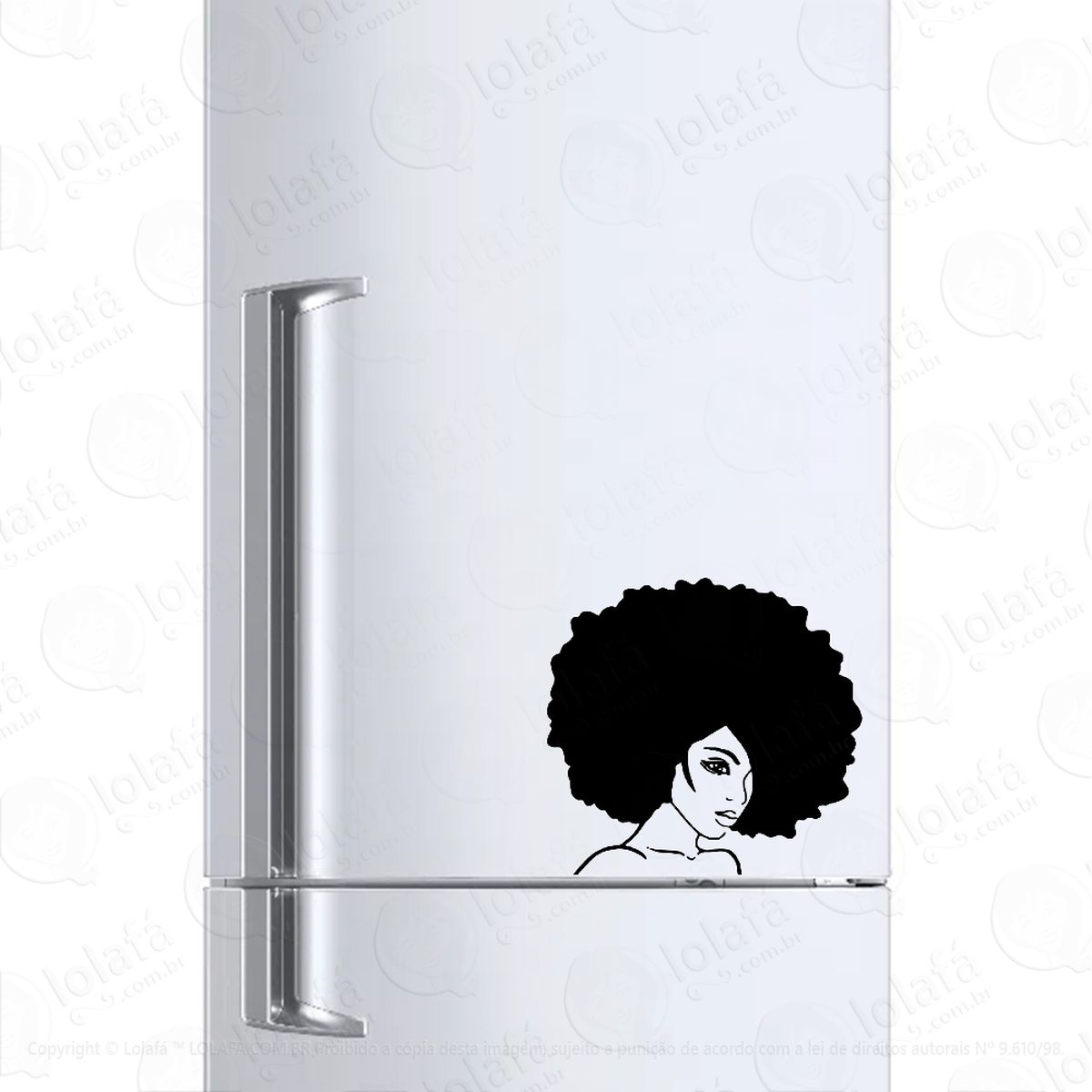 adesivo para geladeira mulher cabelo black power mod:674