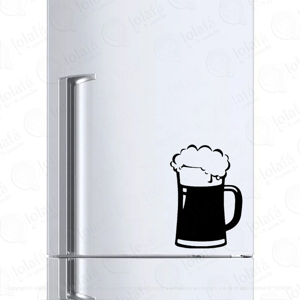 adesivo geladeira cervejeira chopp de cerveja na caneca mod:715