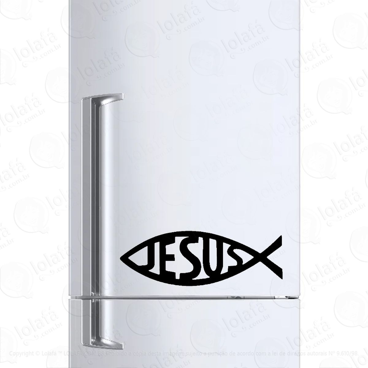 adesivo para geladeira peixe jesus cristão mod:809