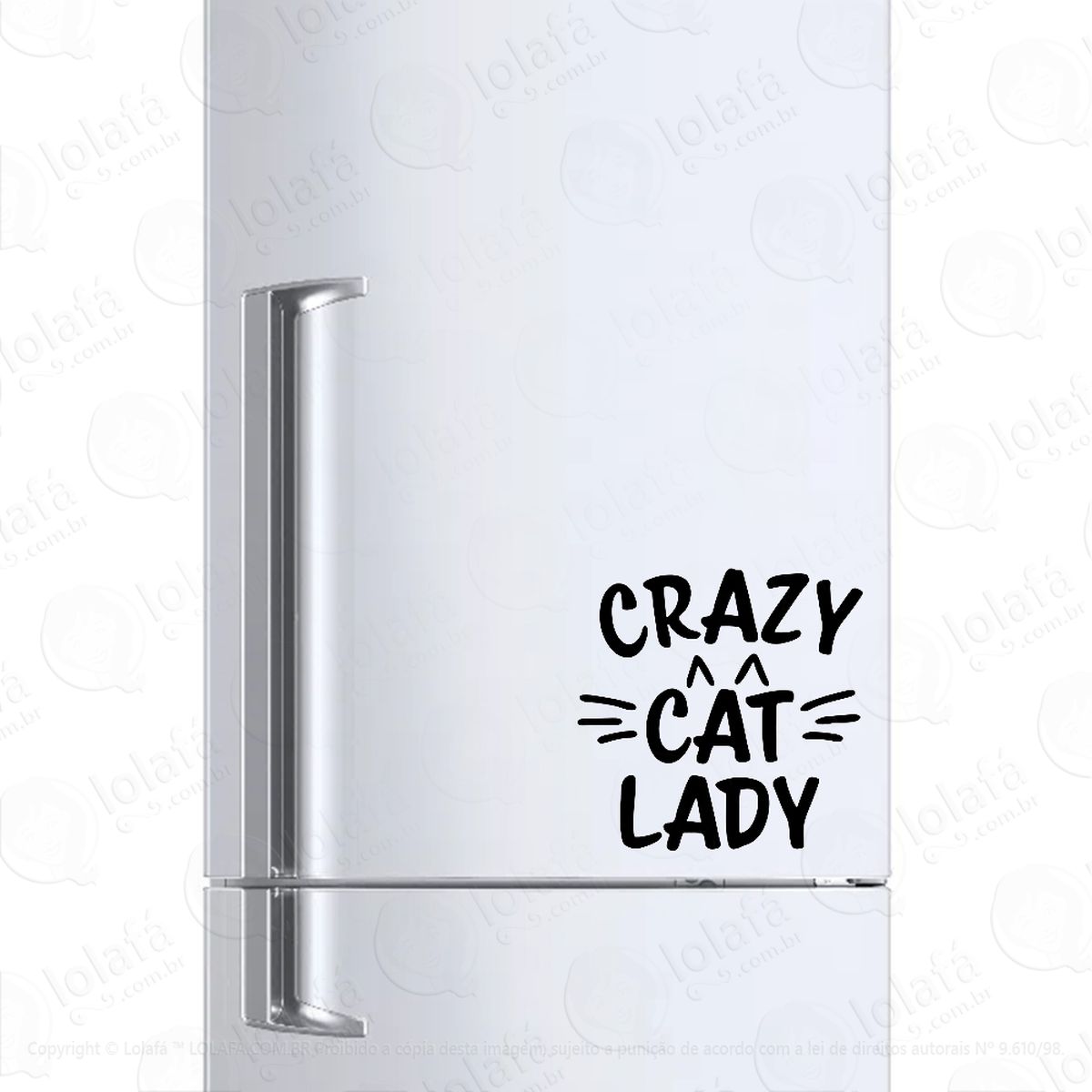 adesivo para geladeira crazy cat lady mod:862