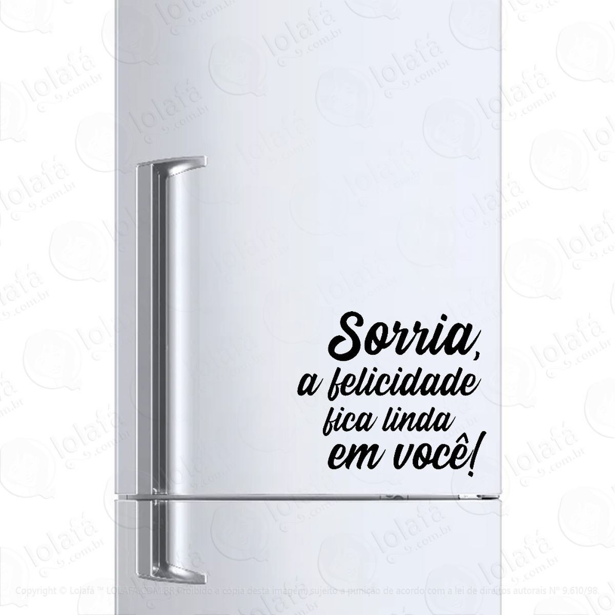 adesivo para geladeira sorria felicidade frase motivacional mod:921