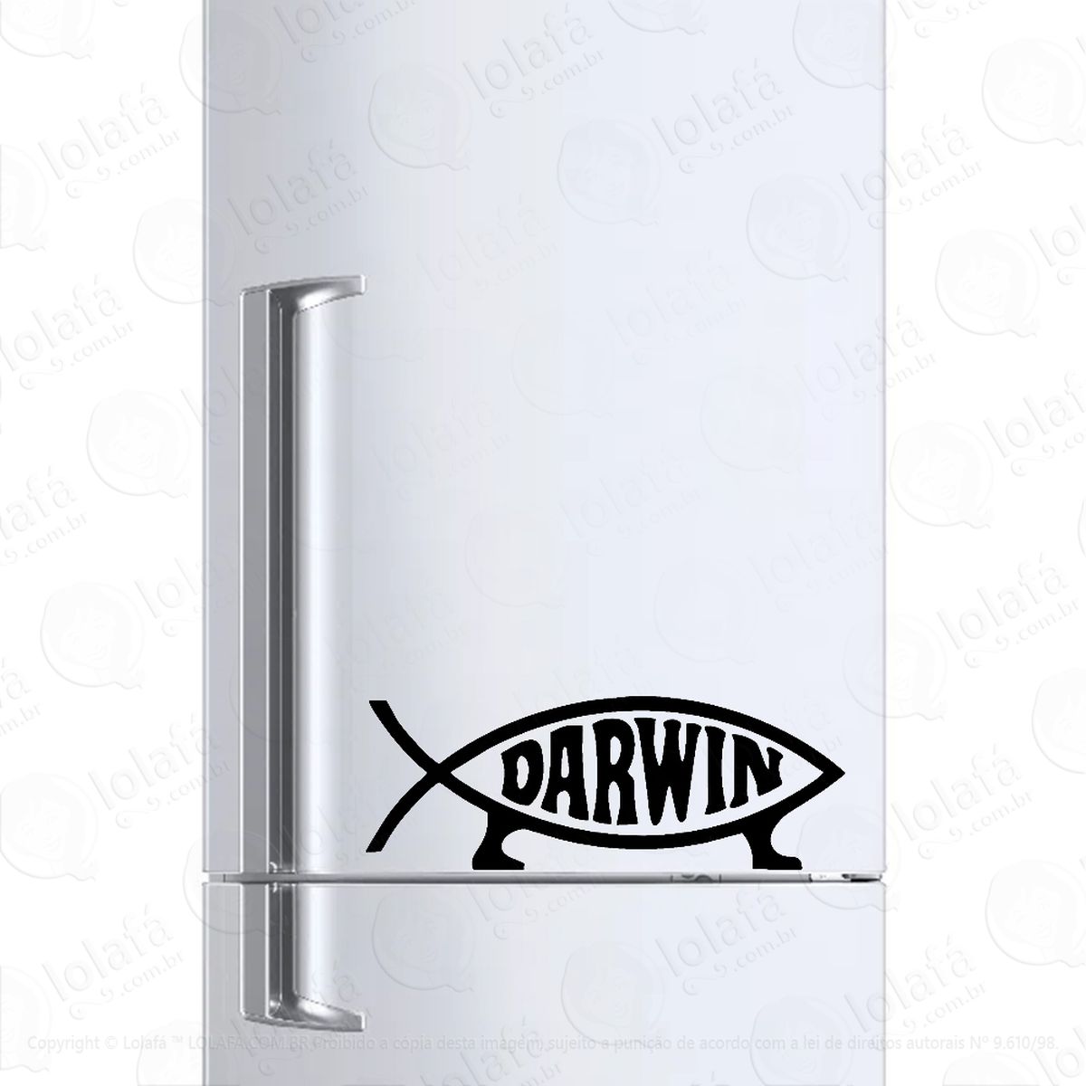 adesivo para geladeira evolução darwin peixe mod:946