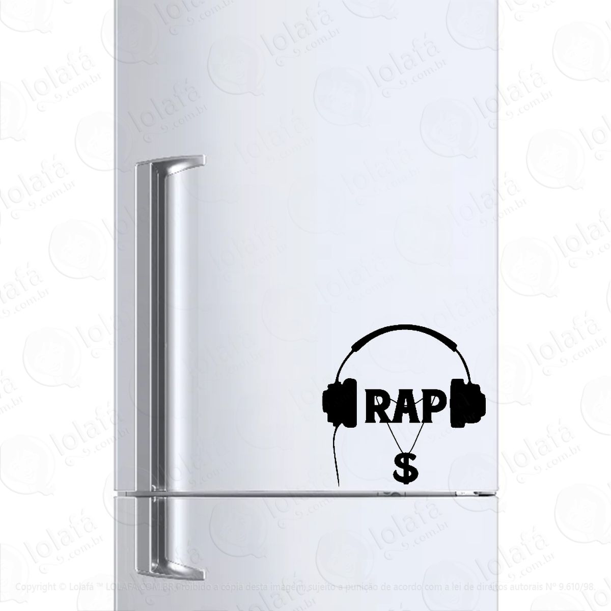 adesivo para geladeira fones de ouvido rap mod:953