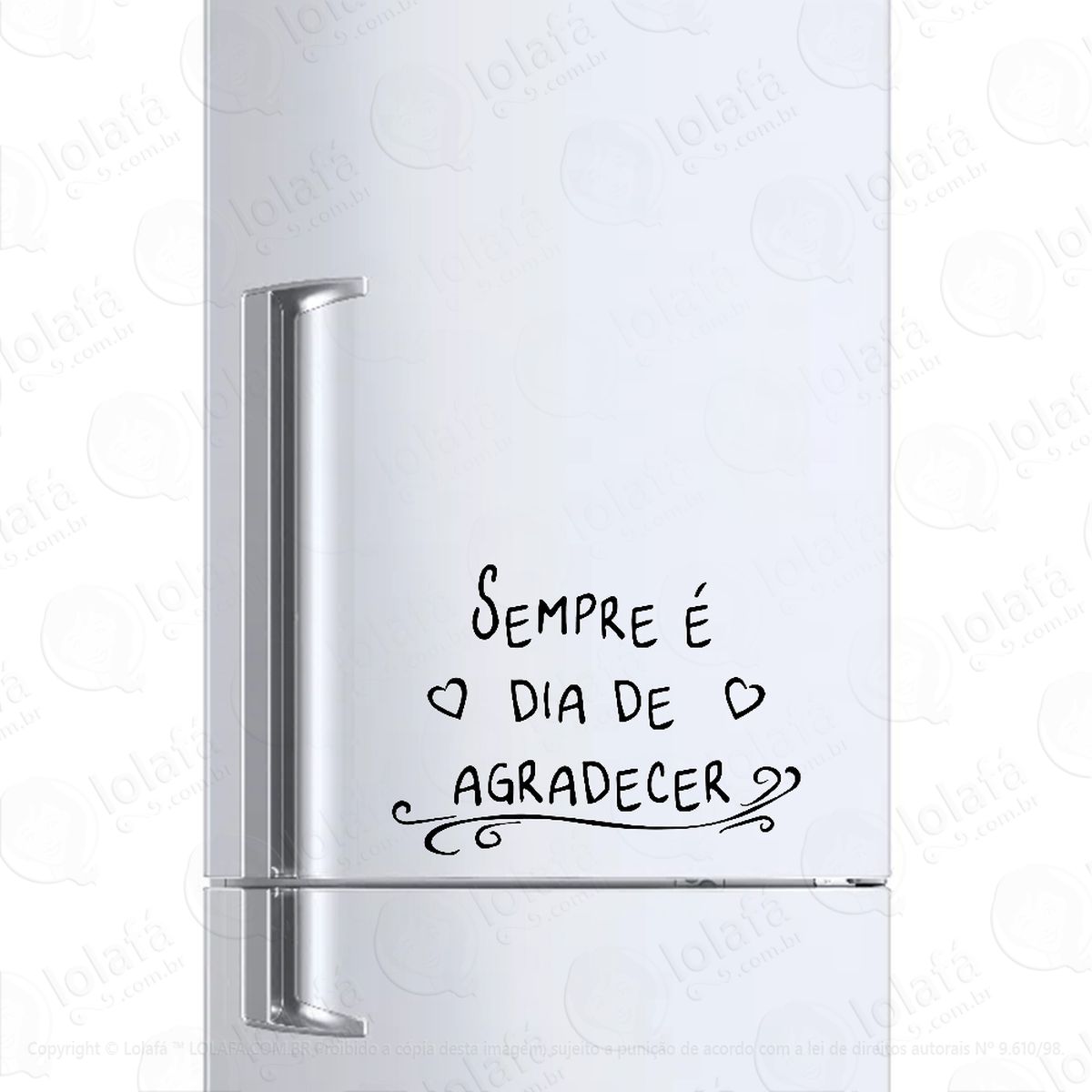 adesivo para geladeira sempre É dia de agradecer mod:1019