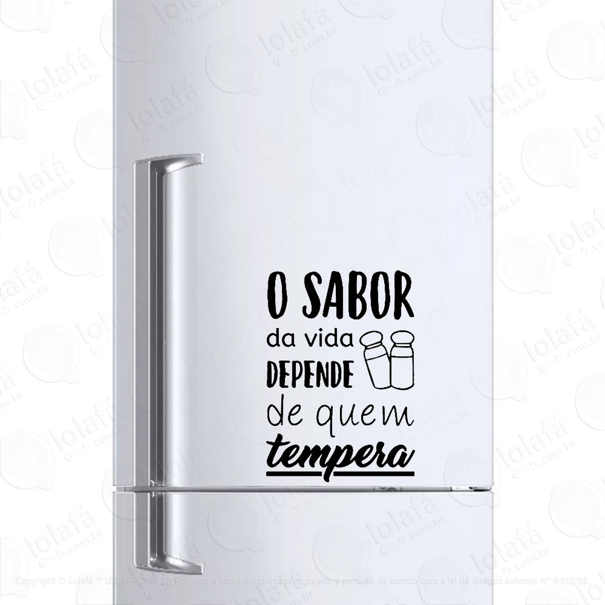 adesivo para geladeira frase o sabor da vida mod:1112