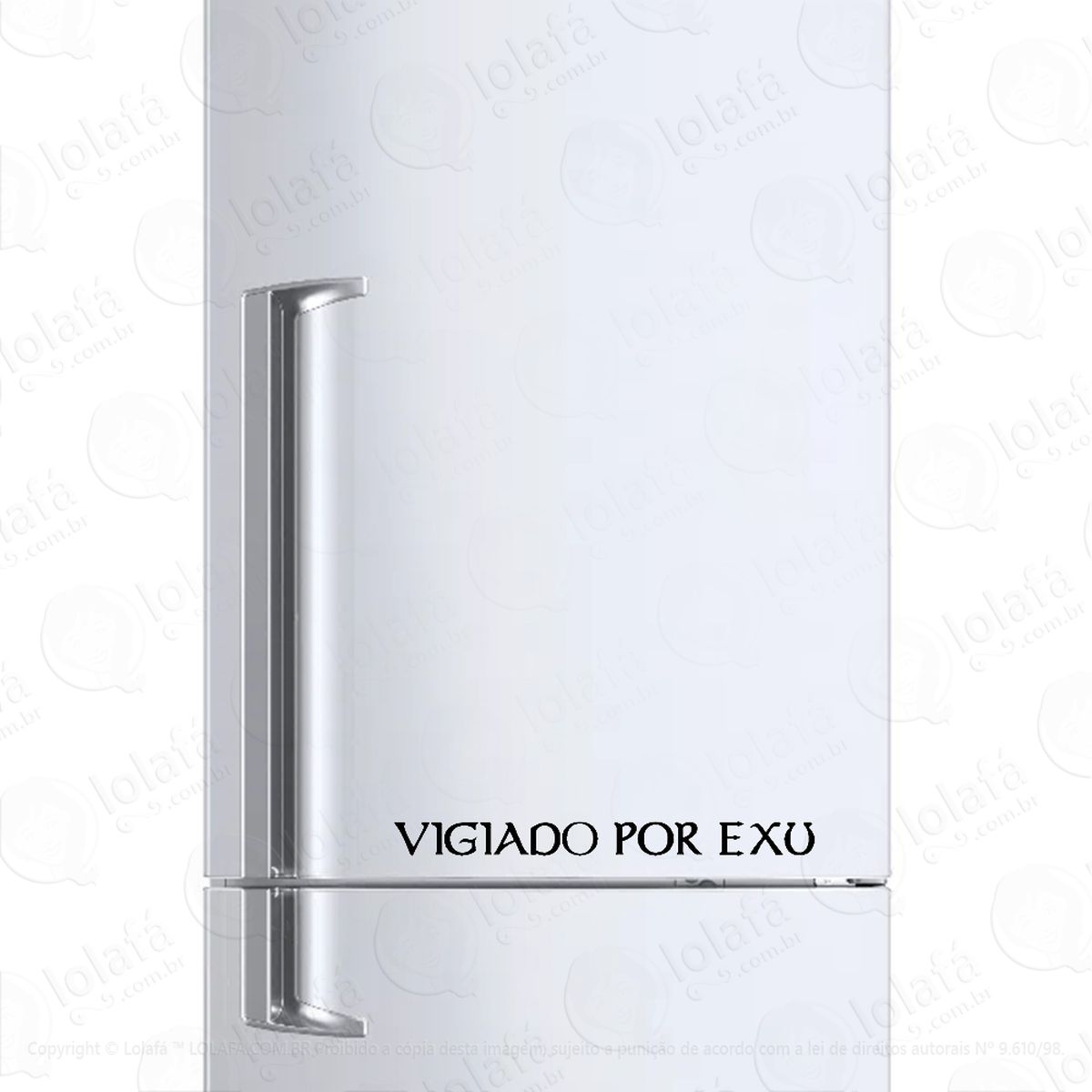 adesivo para geladeira vigiado por exu candomblé umbanda mod:1254