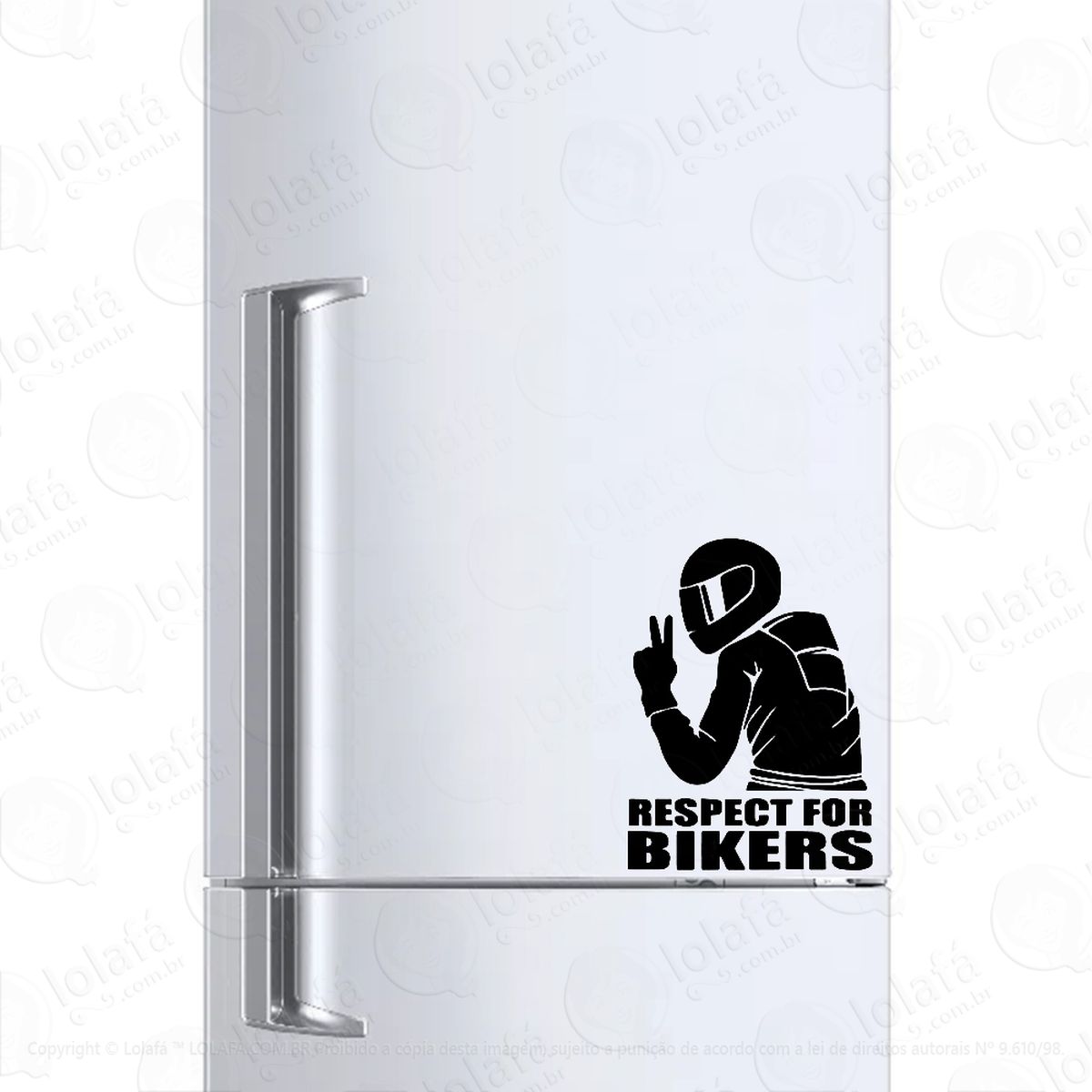 adesivo para geladeira motociclista respect for bikers mod:1320