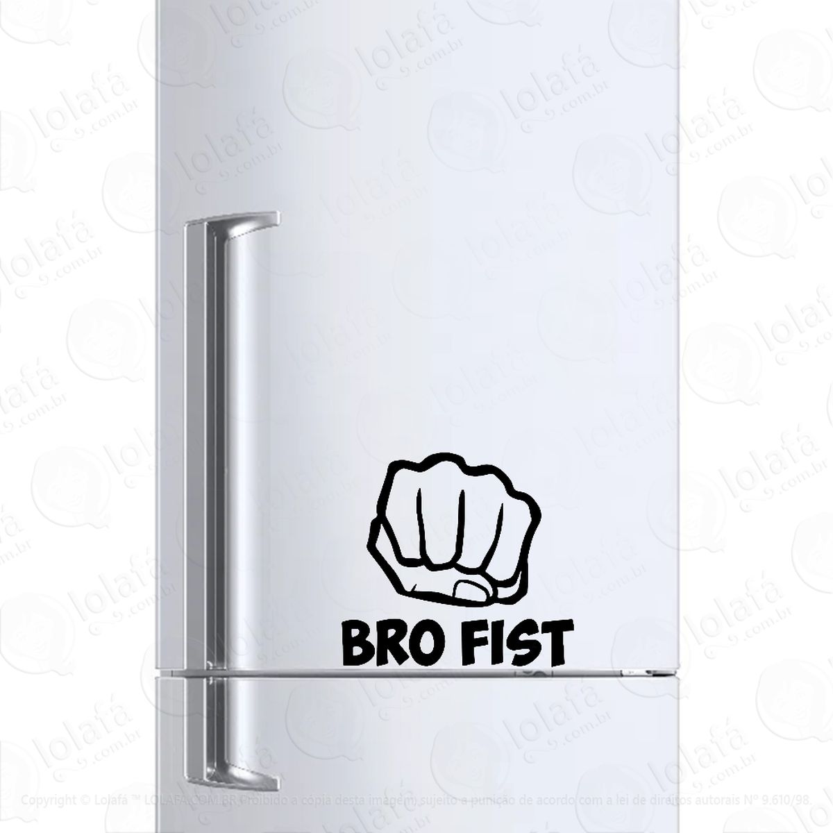 adesivo para geladeira bro fist bro punho mod:1333