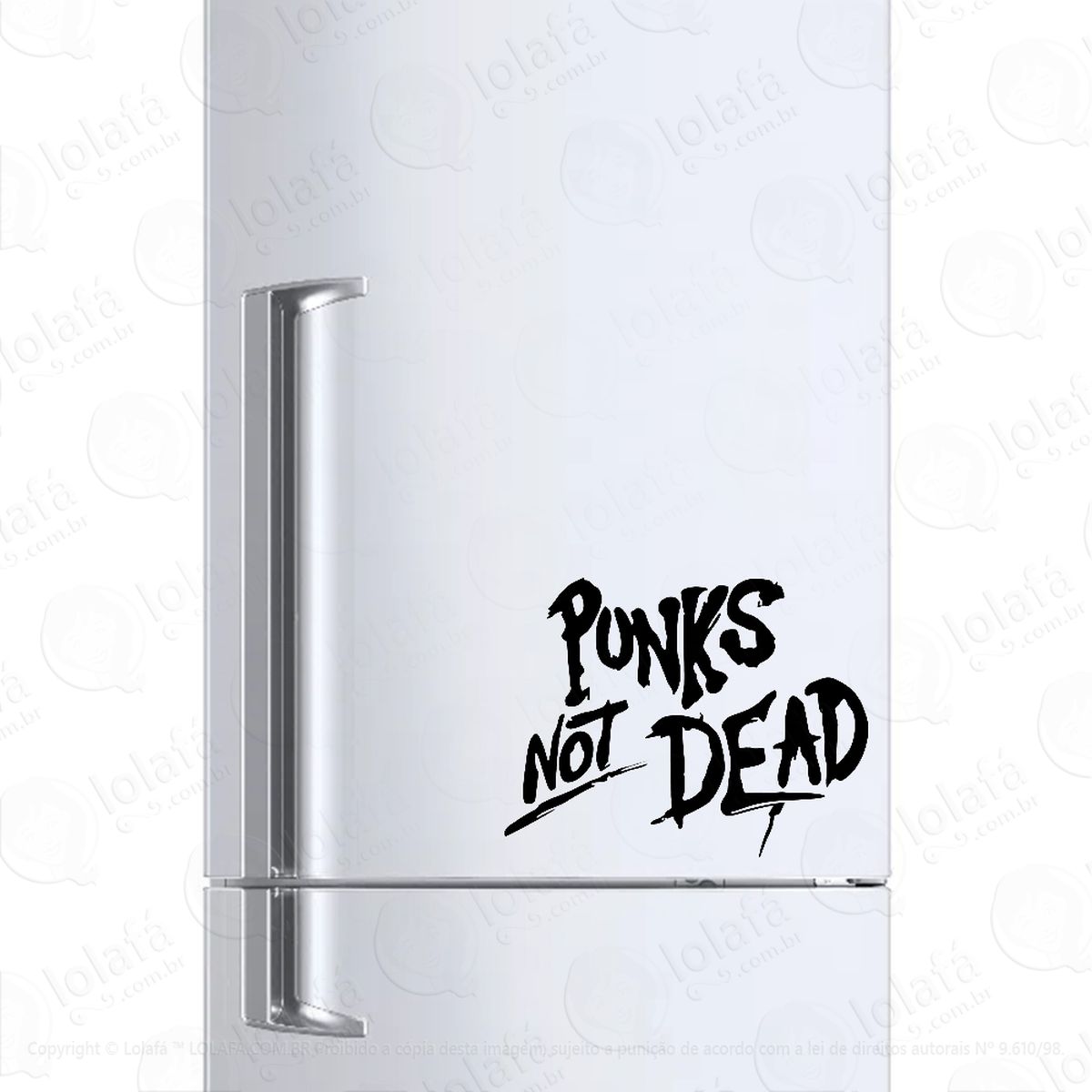 adesivo para geladeira punks not dead mod:1417