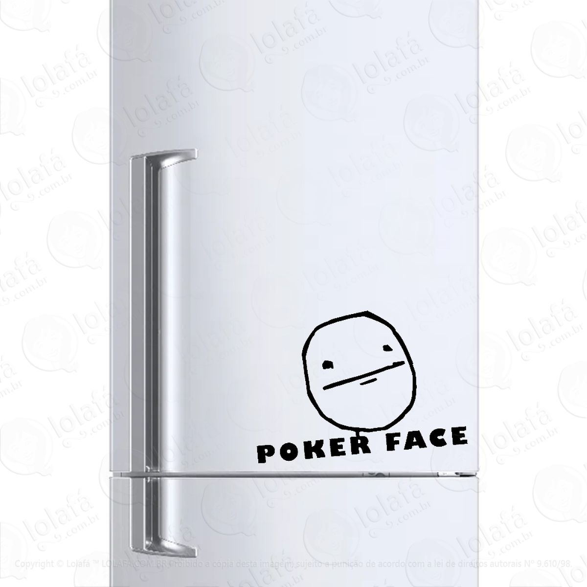 adesivo para geladeira poker face meme mod:1446