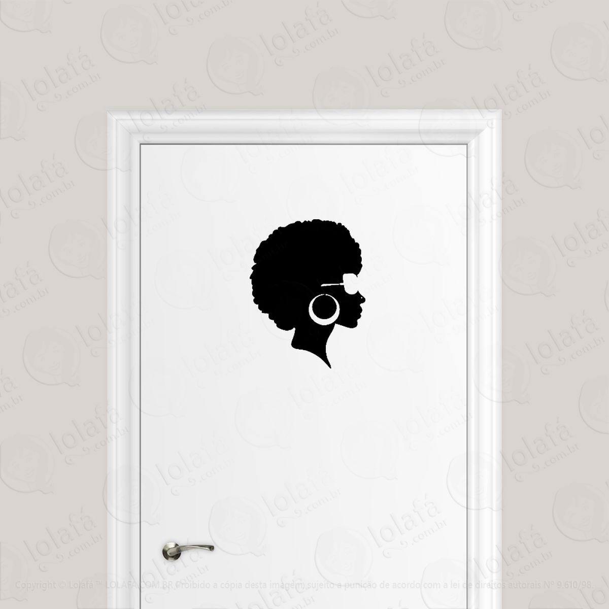 adesivo para porta mulher negra black power mod:1684