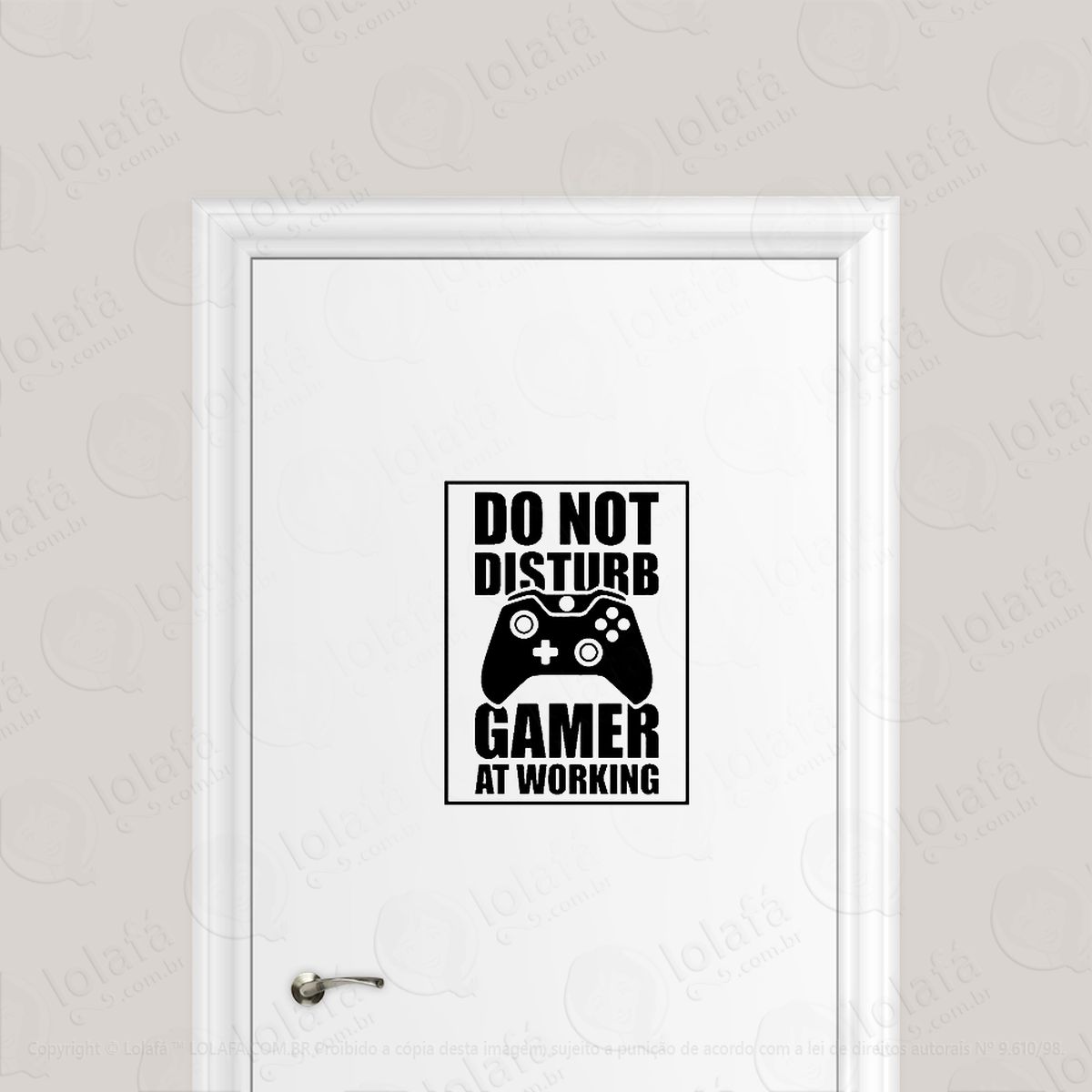 adesivo para porta not disturb gamer at working mod:1718