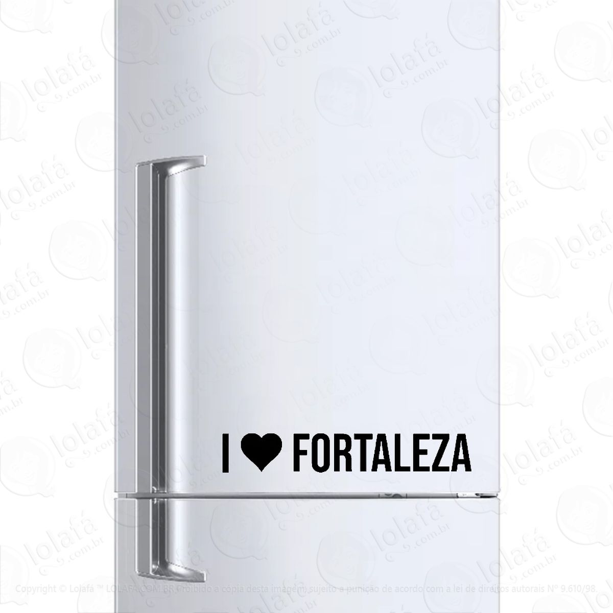 adesivo para geladeira eu amo fortaleza - i love fortaleza mod:1902