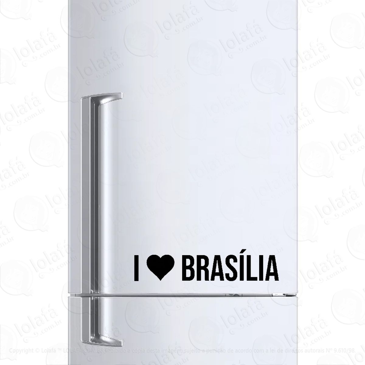 adesivo para geladeira eu amo brasília - i love brasília mod:1904