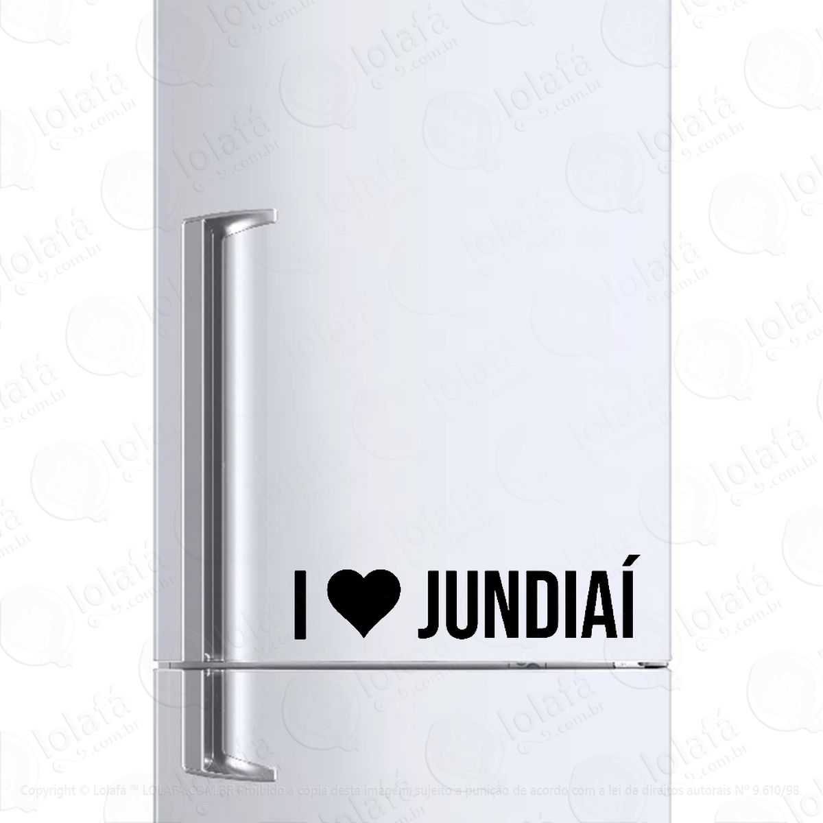 adesivo para geladeira eu amo jundiaí - i love jundiaí mod:1905