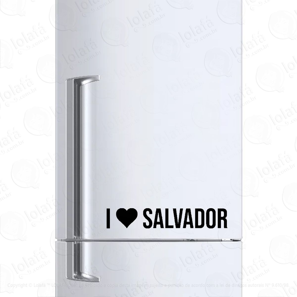 adesivo para geladeira eu amo salvador - i love salvador mod:1909