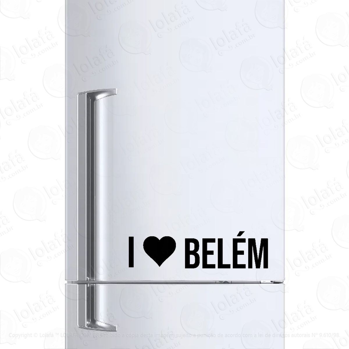 adesivo para geladeira eu amo belém - i love belém mod:1919