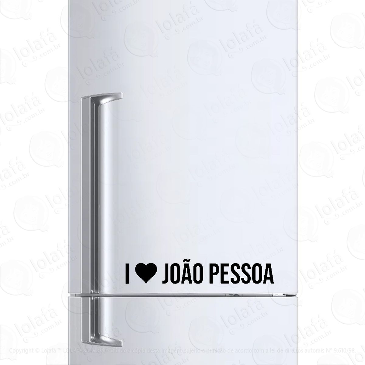 adesivo para geladeira eu amo joão pessoa mod:1924