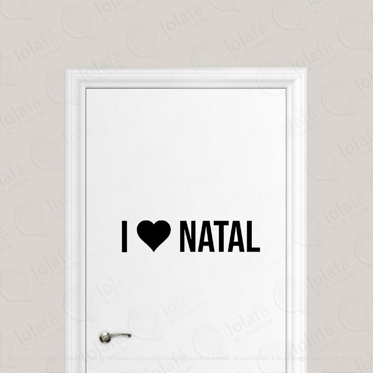 adesivo para porta eu amo natal - i love natal mod:1925