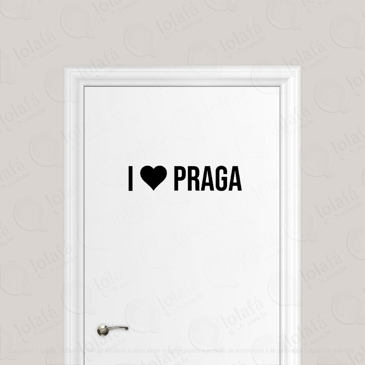 adesivo para porta eu amo praga mod:1939