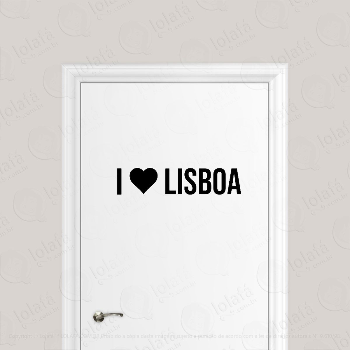 adesivo para porta eu amo lisboa i love lisboa mod:1948