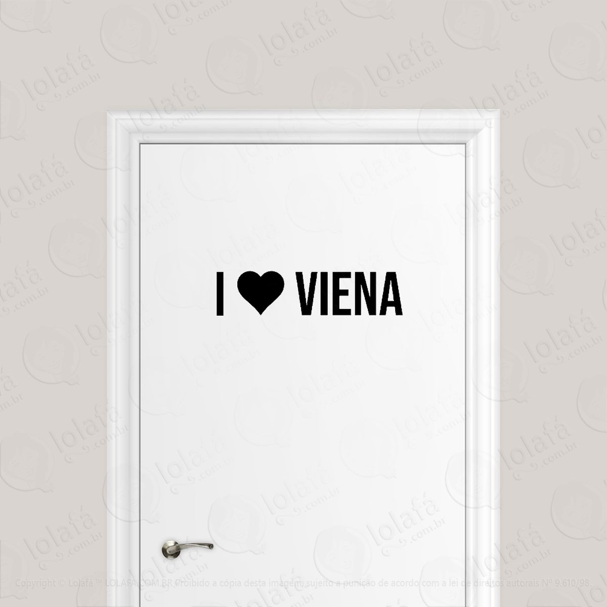 adesivo para porta eu amo viena i love viena mod:1951