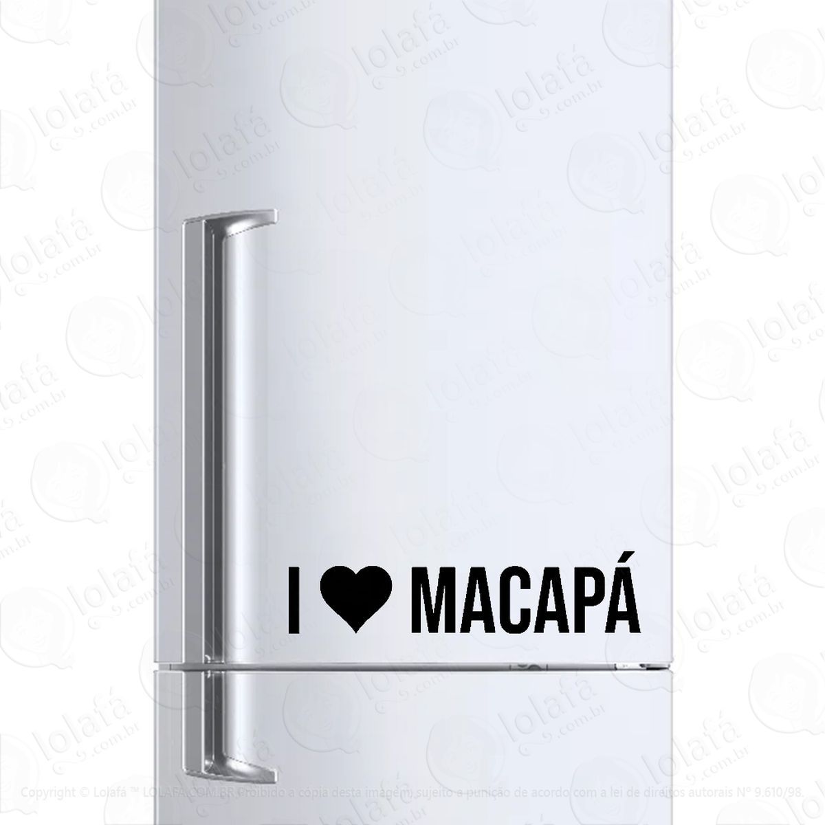 adesivo para geladeira eu amo macapá - i love macapá mod:1955