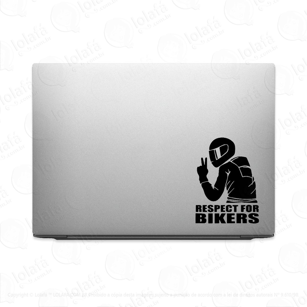 adesivo para notebook motociclista respect for bikers mod:1966