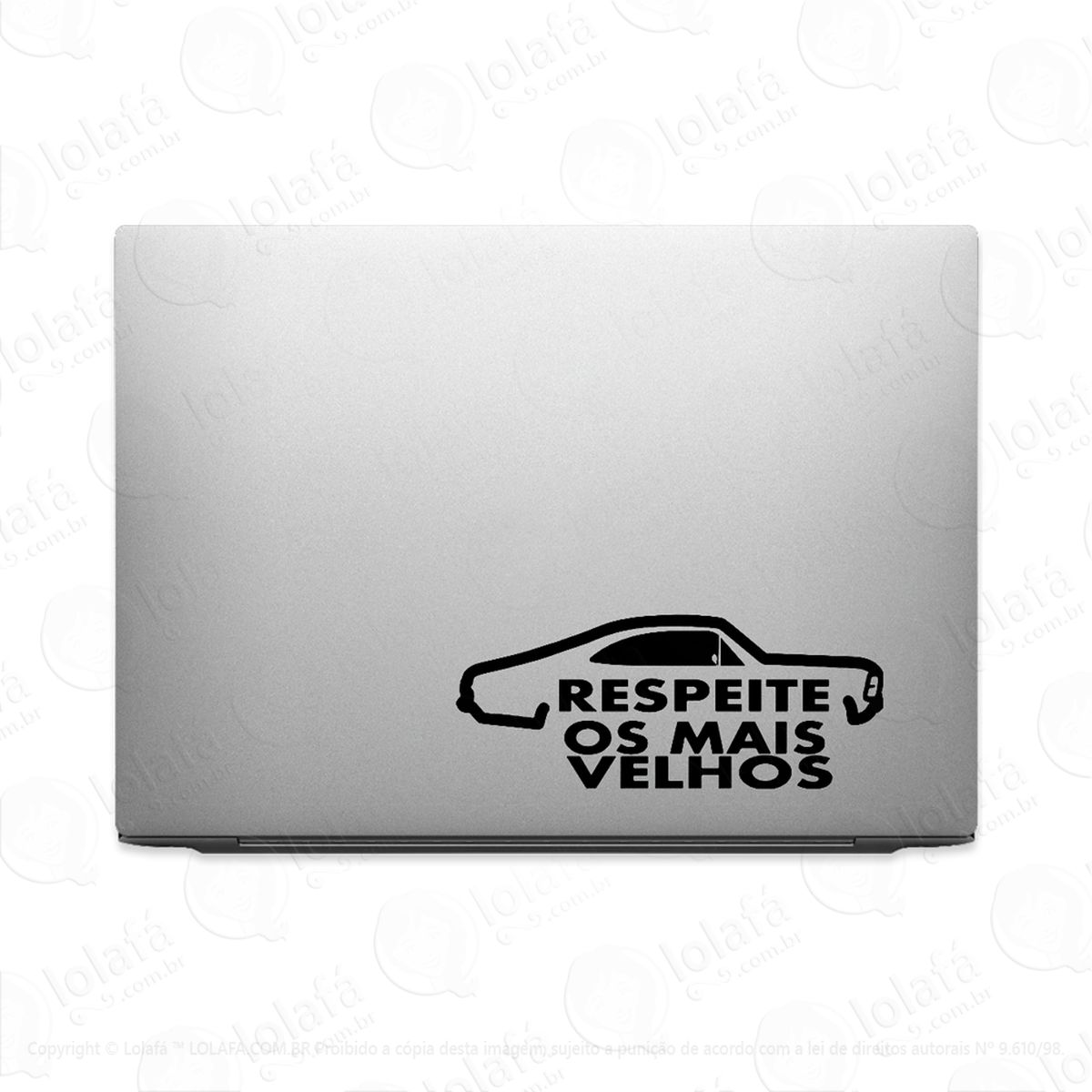 adesivo para notebook respeite mais velhos opala mod:1970