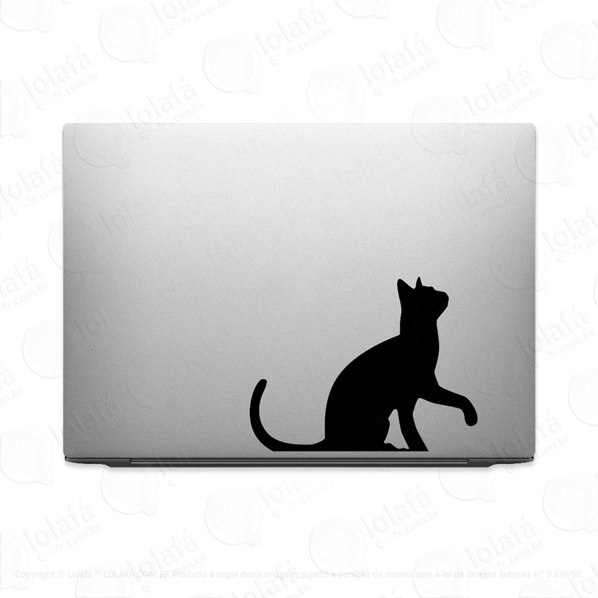 adesivo para notebook gato preto dá a patinha macbook mod:2009