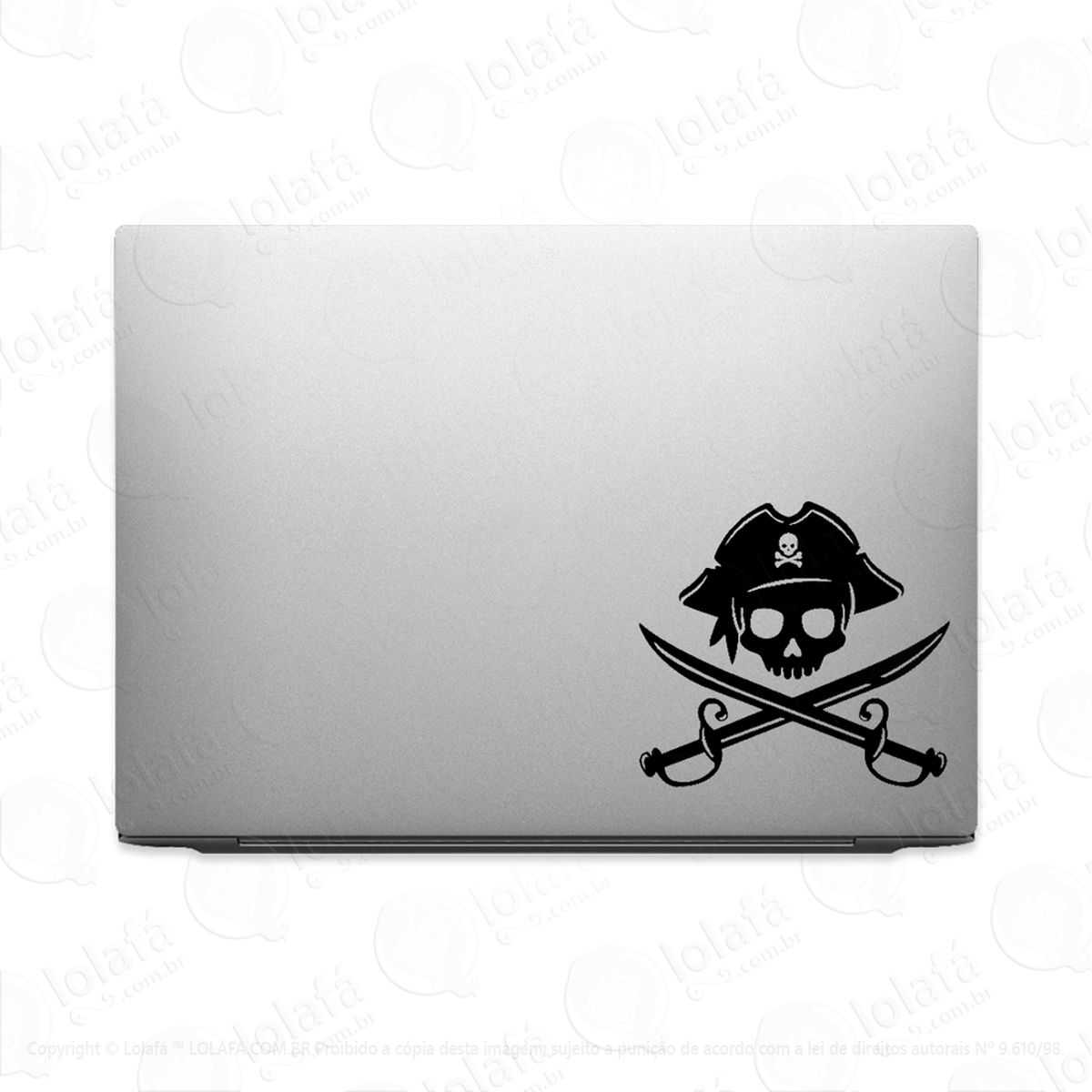 adesivo para notebook caveira pirata carro parede macbook mod:2017