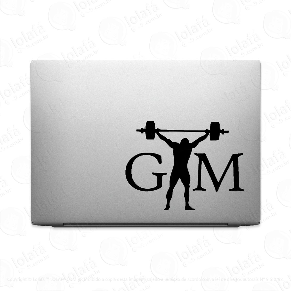 adesivo para notebook gym academia musculação atleta mod:2194