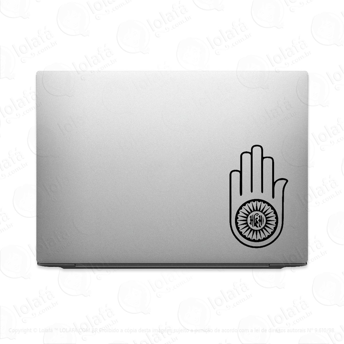 adesivo para notebook jainismo mão de ahimsa mod:2195