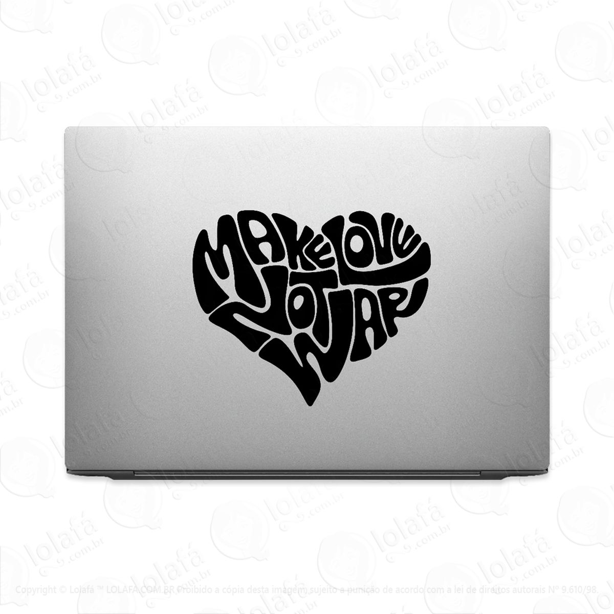 adesivo tablet notebook pc make love not war mod:2260