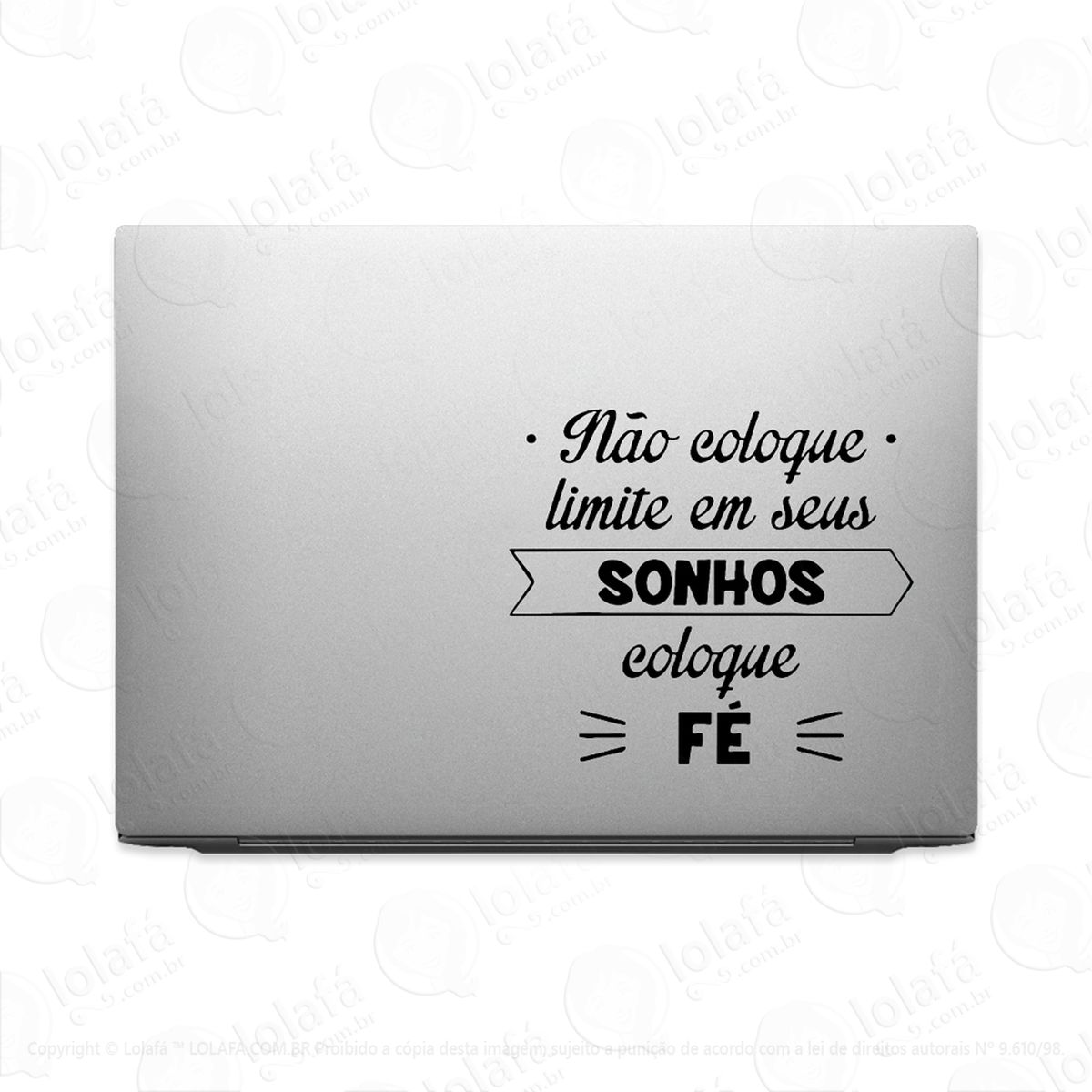 adesivo para notebook frase coloque fé mod:2287